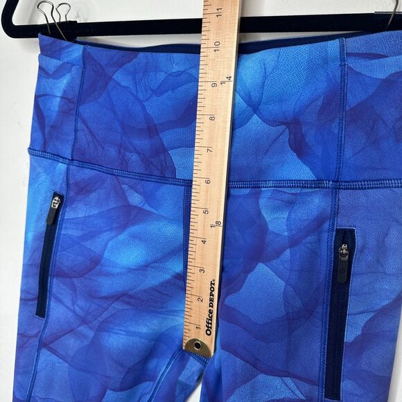 Lululemon Blue Run It Out High Waist Full Length Midnight Tulle Yoga Zip Pant S - Picture 9 of 15